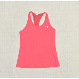 Under Armour Women Tank Top Crew Neck Size S Heatgear Pink Fitted Solid Gym